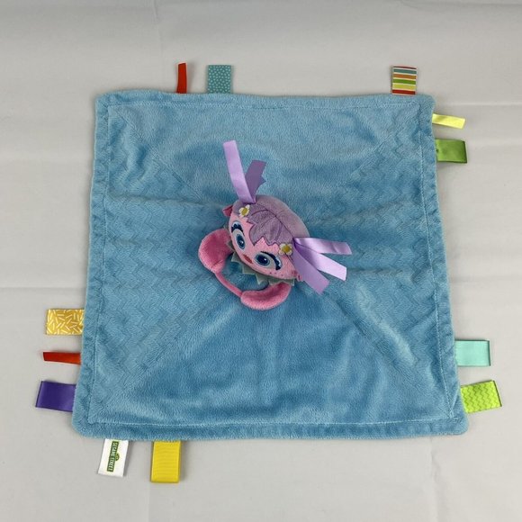 Bright Starts Sesame Street Abby 13" Baby Lovey Security Blanket Blue Pink - Picture 3 of 9